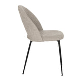Silla IXIA 612570 tapizada gris con patas negras, vista lateral