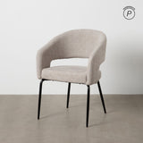 Silla IXIA 612599 tapizada gris con patas negras, ambiente frontal