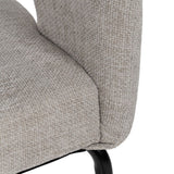 Silla IXIA 612599 tapizada gris con patas negras, detalle del tapizado del asiento