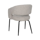 Silla IXIA 612599 tapizada gris con patas negras, vista posterior