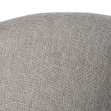Silla IXIA 612599 tapizada gris con patas negras, detalle del tejido en el respaldo