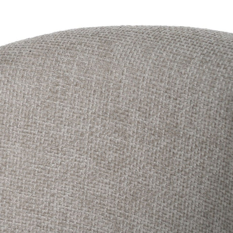 Silla IXIA 612599 tapizada gris con patas negras, detalle del tejido en el respaldo