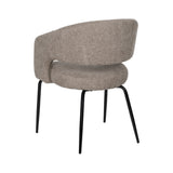 Silla IXIA 612600 tapizada taupe con patas negras, vista posterior