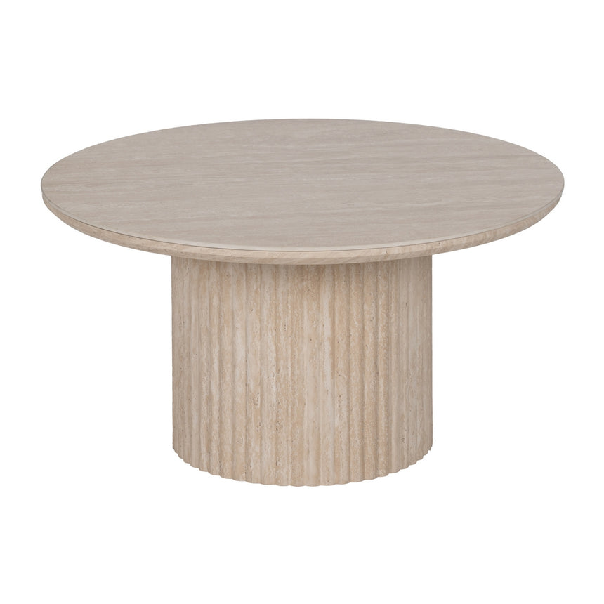 Mesa de centro IXIA 613515 beige piedra, vista completa sobre fondo blanco