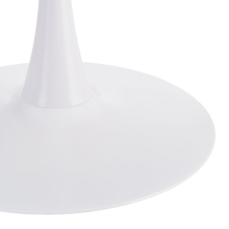 Detalle de la base circular blanca de la mesa de comedor IXIA 615319