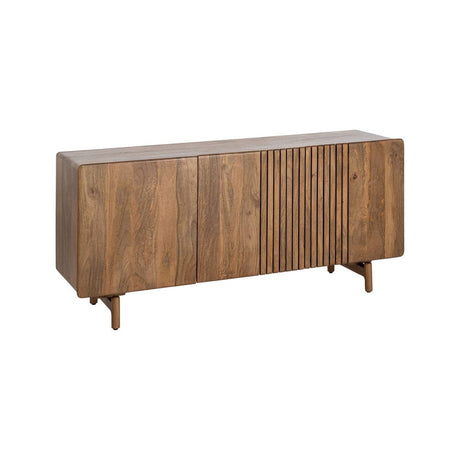 Aparador IXIA 616278 de madera de mango, con tres puertas y frente de relieve vertical