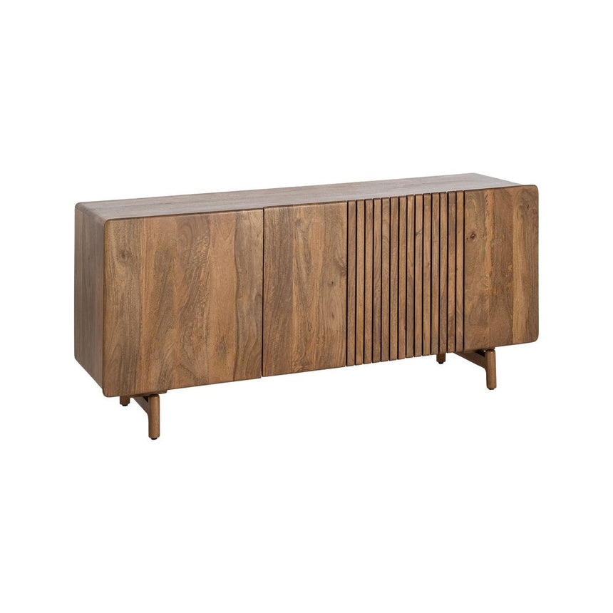 Aparador IXIA 616278 de madera de mango, con tres puertas y frente de relieve vertical