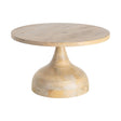 Mesita auxiliar IXIA 616495 de madera de mango natural con tablero redondo y base central