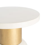 Detalle del tablero circular blanco de 40 cm de la mesita IXIA 616768