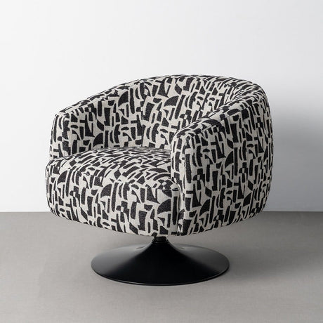Sillón giratorio IXIA 616830 negro y blanco, vista completa en interior neutro