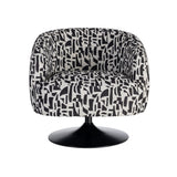 Sillón giratorio IXIA 616830 negro y blanco, vista frontal completa