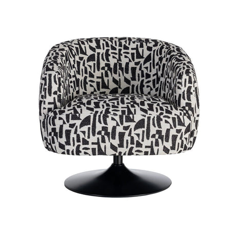 Sillón giratorio IXIA 616830 negro y blanco, vista frontal completa