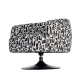 Sillón giratorio IXIA 616830 negro y blanco, vista lateral completa