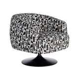 Sillón giratorio IXIA 616830 negro y blanco, vista completa en diagonal sobre fondo blanco