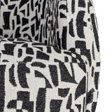 Sillón giratorio IXIA 616830 negro y blanco, detalle del tejido estampado negro y blanco