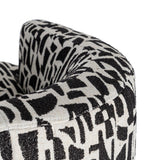 Sillón giratorio IXIA 616830 negro y blanco, detalle del reposabrazos
