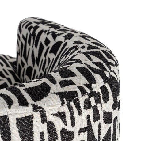 Sillón giratorio IXIA 616830 negro y blanco, detalle del reposabrazos