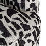Sillón giratorio IXIA 616830 negro y blanco, detalle de la unión del asiento y el respaldo