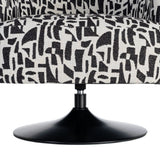 Sillón giratorio IXIA 616830 negro y blanco, detalle de la base circular de hierro