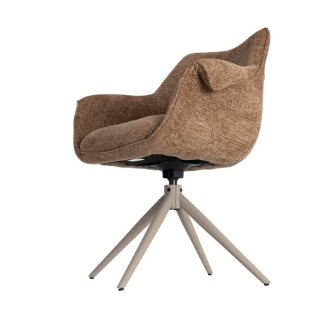 Silla giratoria IXIA 617029 marrón, vista completa lateral en diagonal
