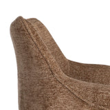 Silla giratoria IXIA 617029 marrón, detalle lateral del respaldo y costura