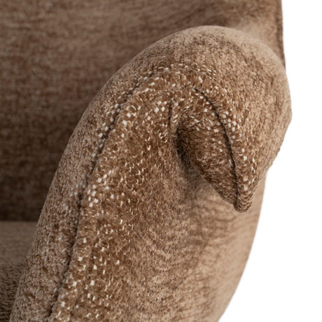Silla giratoria IXIA 617029 marrón, detalle del reposabrazos