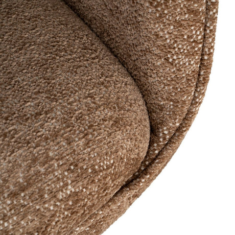 Silla giratoria IXIA 617029 marrón, detalle de la costura del asiento