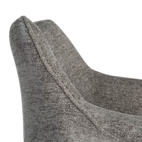 Silla giratoria IXIA 617031 antracita, detalle lateral del respaldo y costura