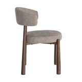 Silla IXIA 617054 tapizada taupe con estructura metálica marrón, vista lateral
