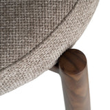 Silla IXIA 617054 tapizada taupe con estructura metálica marrón, detalle del tapizado y la estructura