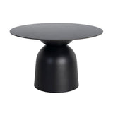 Mesa de comedor de piedra sinterizada negra de 120 cm, vista completa sobre fondo blanco