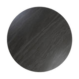 Mesa de comedor de piedra sinterizada negra de 120 cm, vista cenital del tablero
