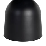 Mesa de comedor de piedra sinterizada negra de 120 cm, detalle de la base central