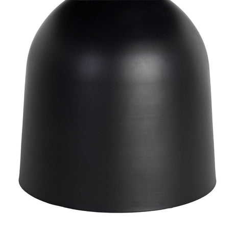 Mesa de comedor de piedra sinterizada negra de 120 cm, detalle de la base central