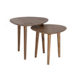 Set de dos mesitas auxiliares IXIA 617146 de madera de mango, vista completa centrada