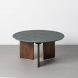 Mesa de centro IXIA 617187 verde de piedra natural y madera de mango
