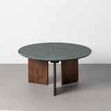 Mesa de centro IXIA 617187 verde de piedra natural y madera de mango