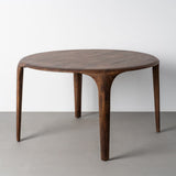 Mesa de comedor IXIA 617263 de madera de mango, tablero de líneas redondeadas y cuatro patas