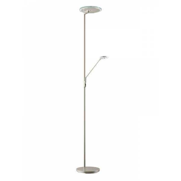 MDC ONE Lámpara pie LED salón LED 2 luces níquel mate 580003602
