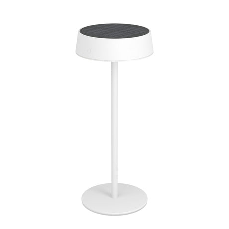 Lámpara solar de mesa EGLO Simeri 75877 blanca con panel solar superior visible