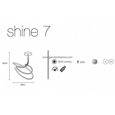 Lámpara Colgante LED MiMax Shine 7 Cromo 48W 3000K Regulable con Mando MIMSHINE7
