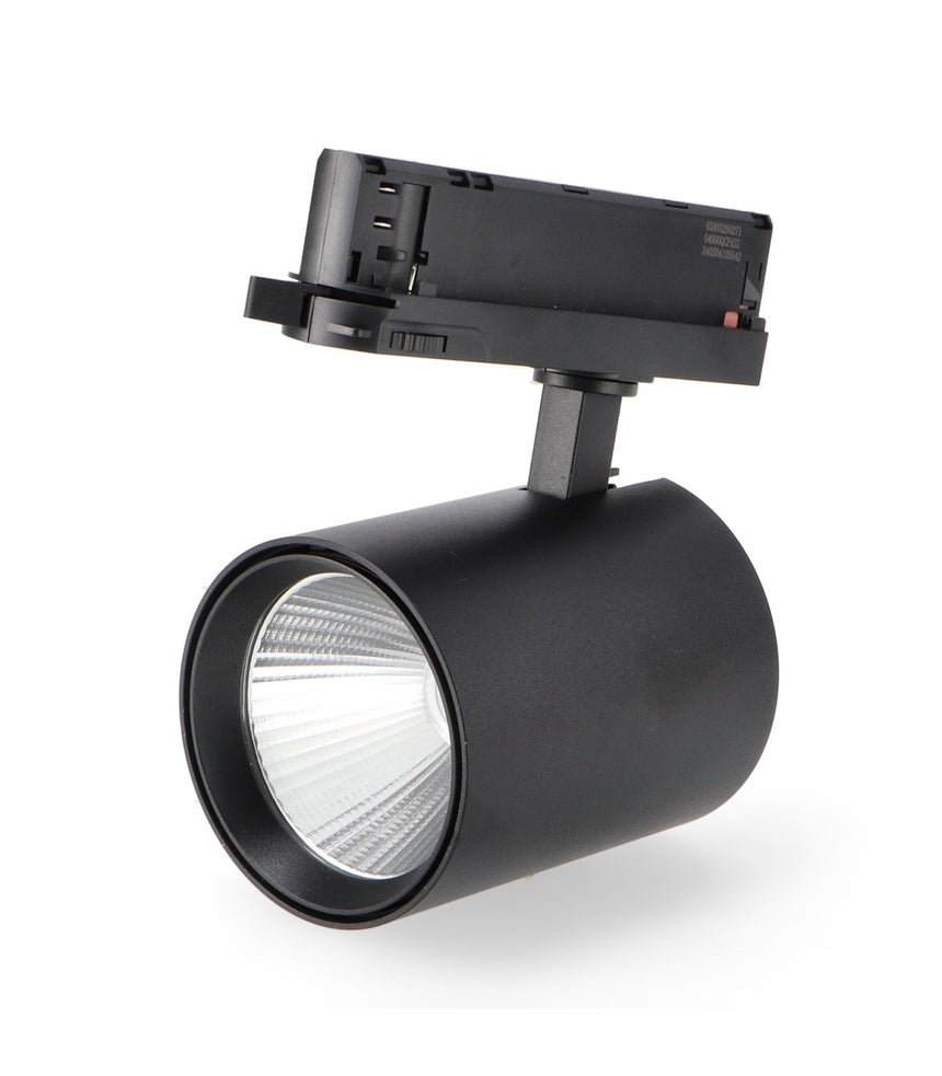 Foco trifásico LEDME Air GA3188 negro, vista frontal completa