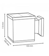Plano dimensional del aplique LEDME Jano LM6439, 105×155×113mm
