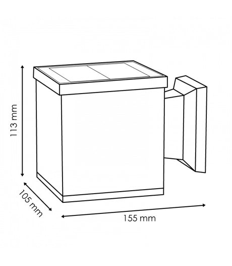 Plano dimensional del aplique LEDME Jano LM6439, 105×155×113mm