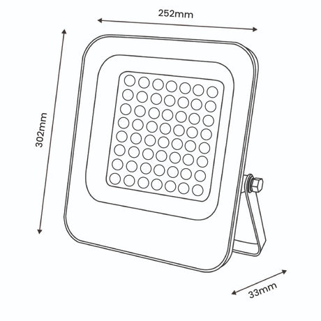 Dimensiones del proyector LEDME Napoli Plus LM6815: 252 × 302 × 33 mm