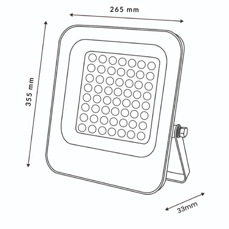 LEDME Palermo LM6875 — Plano con medidas265×355×33mm