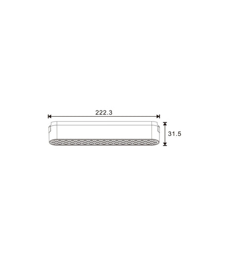 Plano de medidas del foco LEDME Pure LMGA4013: 222,3 mm por 31,5 mm