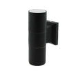 Aplique de exterior LEDME Tube LM6189 negro con dos casquillos GU10, vista frontal