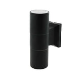 Aplique de exterior LEDME Tube LM6189 negro con dos casquillos GU10, vista frontal