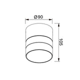Dimensiones del foco Mantra Saler 9101: diámetro 9 cm y altura 10,5 cm